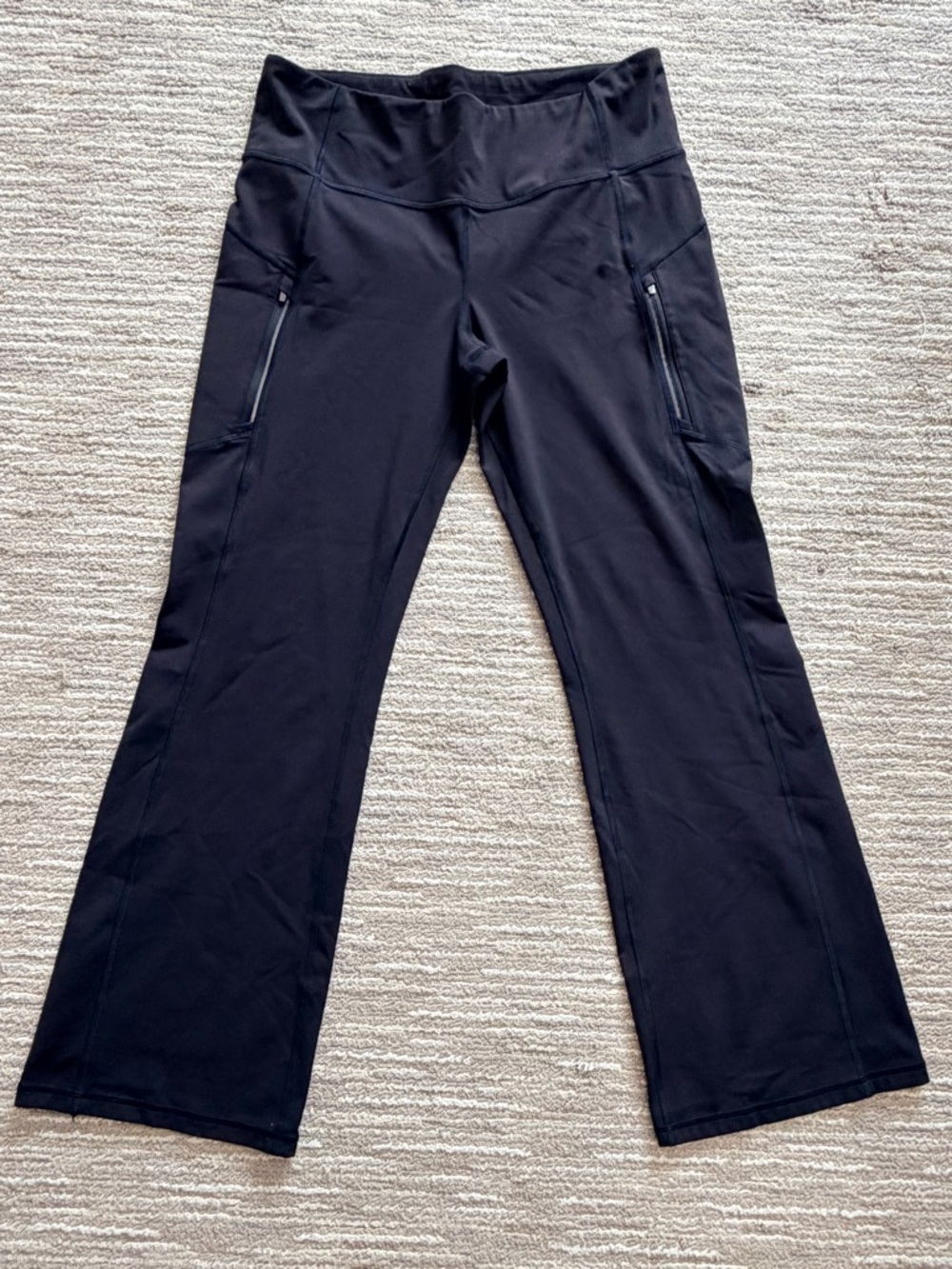Athleta Black Rainier Bootcut fleece Pants size xl